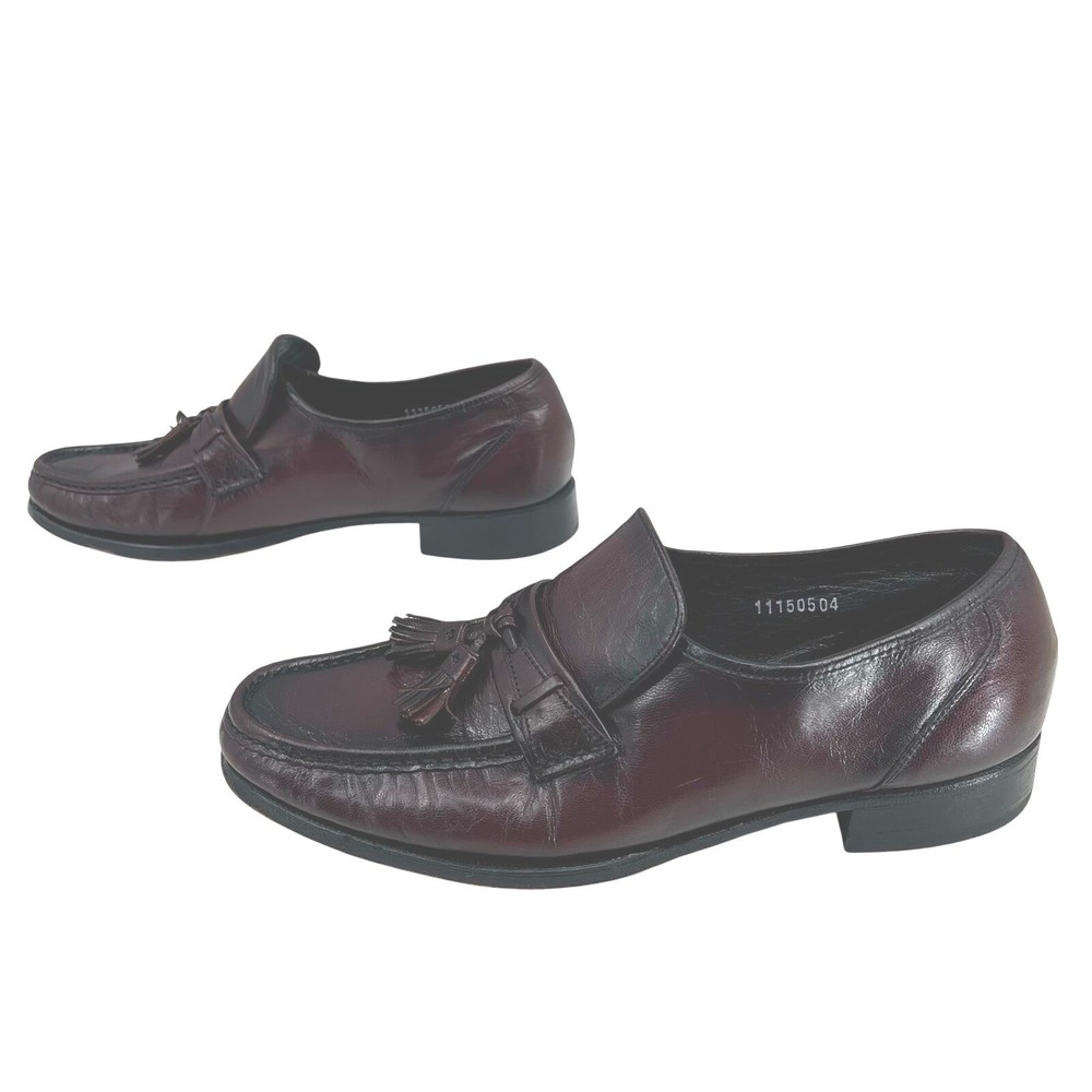 Florsheim Tassle Loafers Leather‎ Burgundy Men's 7.5 D Shoes